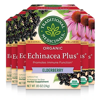 Traditional Medicinals Echinacea Plus Elderberry Tea - 16ct