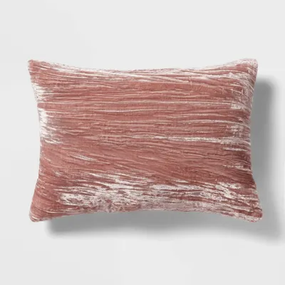 14x20 Luxe Velvet Oblong Decorative Pillow Mauve - Threshold