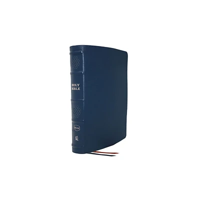 Nkjv, Single-Column Reference Bible, Genuine Leather, Blue, Comfort Print - by Thomas Nelson (Leather Bound)