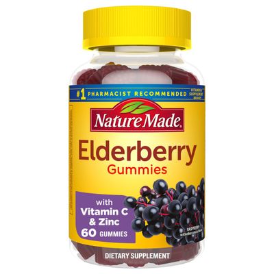 Nature Made Elderberry with Vitamin C and Zinc for Immune Support Gummies - Raspberry Flavor - 60ct