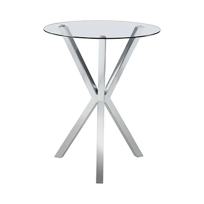 Coaster Denali Modern Round Glass Top Bar Table Chrome