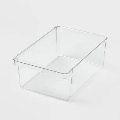 Small Wide Fridge and Pantry Organizer Bin - Brightroom: Clear BPA-Free Kitchen Storage, Freezer-Safe, 10.5x6.94