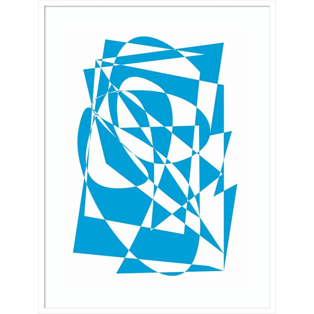 31x41 Blue by Alex Caminker Wood Framed Wall Art Print - Amanti Art: Modern Abstract Giclee Lithograph