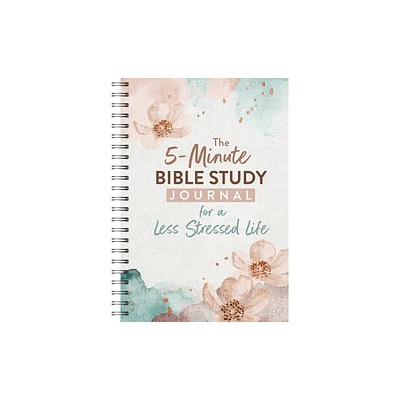 The 5-Minute Bible Study Journal for a Less Stressed Life - by Carey Scott (Spiral Bound)