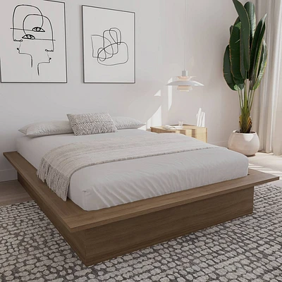 Nexera Full Malibu Platform Bed Brown Oak