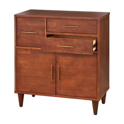 Ana Mid Century Modern Entryway Cabinet Oak - Lifestorey