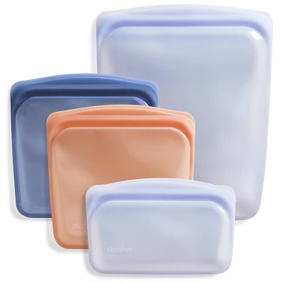 stasher Premium Silicone Reusable Food Storage Lunch Starter Kit - 4ct