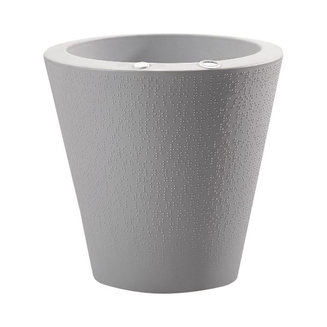 Crescent Garden 16 Wide Dot Plastic Planter Pot Gray: Freestanding Garden Container with Drainage