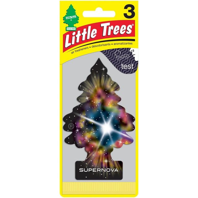 Little Trees 3pk Supernova Air Freshener: Rain Scent, Car Freshener, Disposable, Gold & Black