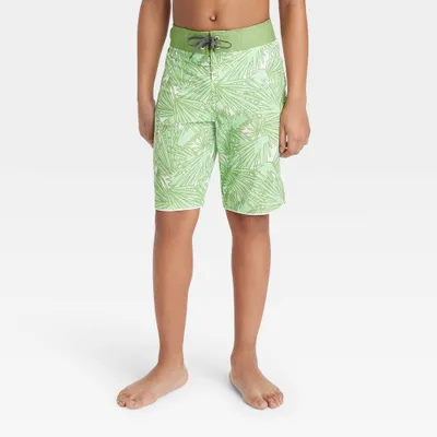 Boy Palm Printed Swim Trunk