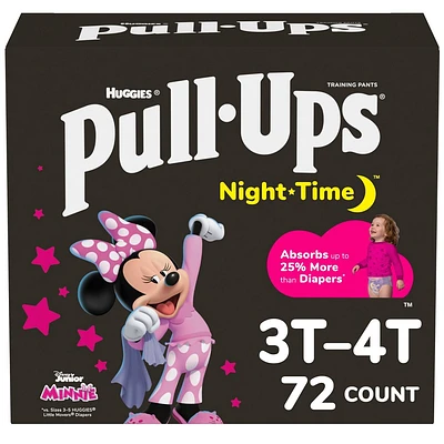 Pull-Ups Girls Night-Time Training Pants - 3T-4T - 72ct
