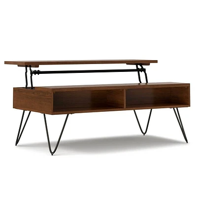 WyndenHall Moreno Lift Top Coffee Table : Rectangle, Industrial Style, Metal Hardware