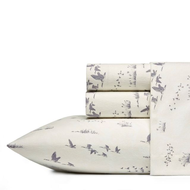 Twin Patterned Flannel Sheet Set Geese - Eddie Bauer