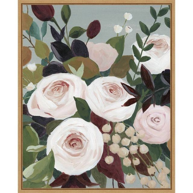 16x20 Bohemian Blooms I by Grace Popp Framed Canvas Wall Art - Amanti Art: Hand-Stretched, Lithograph Print, Sawtooth Back Mount