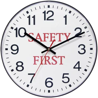 12 Safety First Wall Clock Black - Infinity Instruments