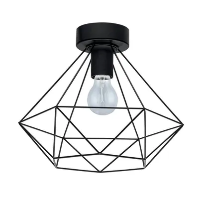 1-Light Tarbes Ceiling Light Matte Black - EGLO: Contemporary Flush Mount, ETL Listed, Metal Shade