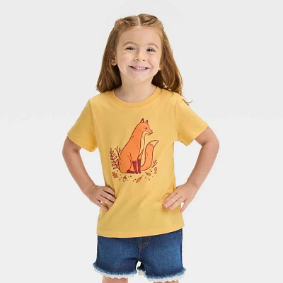 Toddler Girls Short Sleeve Fox Graphic T-Shirt - Cat & Jack Yellow