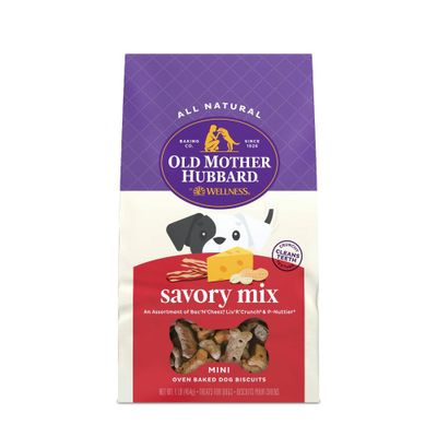 Old Mother Hubbard by Wellness Savory Mix with Peanut Butter, Carrot, Liver, Cheese, Apple and Bacon Mini Dog Treats - 16oz