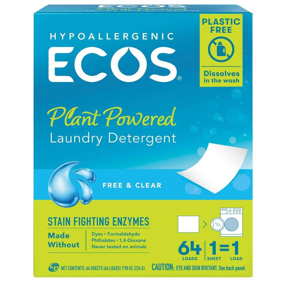 Lemon & Mint Laundry Detergent Sheets - 64 Loads - Everspring