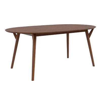 HOMES: Inside + Out 71 Aspen Grove Mid-Century Modern Oval Dining Table Walnut