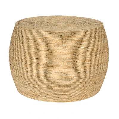 Storied Home Round Rope Barrel Coffee Table Natural