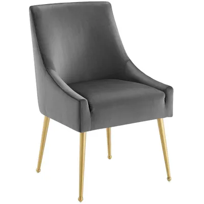 Discern Performance Velvet Dining Chair with Brushed Gold Legs