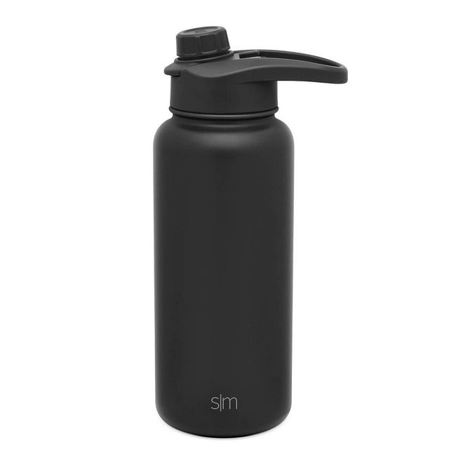 Simple Modern 32oz Black Summit with Chug Lid: Stainless Steel Water Bottle for Cold Beverages, Hand Wash, All Ages