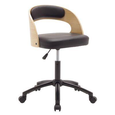 Ashwood Task Chair Black/Ashwood - Calico Designs: Pneumatic Lift, Durable Vinyl, 5-Star Base