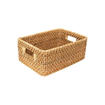 WeThinkStorage Hand-Woven Rattan Storage Basket