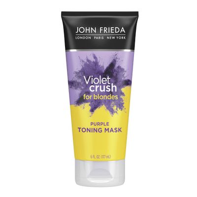John Frieda Violet Crush for Blondes Toning Mask, Deep Conditioning Treatment and Hair Mask Purple - 6 fl oz
