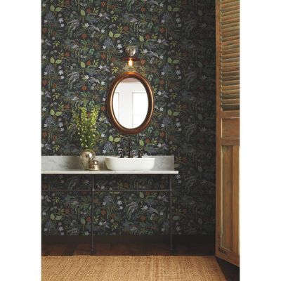 Rifle Paper Co. Juniper Forest Peel and Stick Wallpaper Black