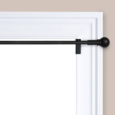 28-48 Twist and Shout Easy Install Curtain Rod Matte Black - Room Essentials