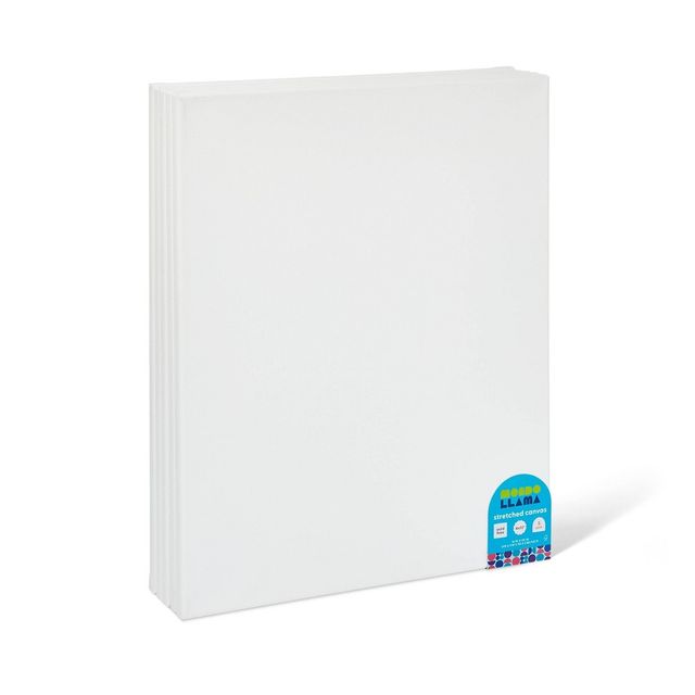 5pk 16x20 Stretched Canvas Set - Mondo Llama: Art Canvases for Painting, White, 0.63 Depth, 5 Pieces