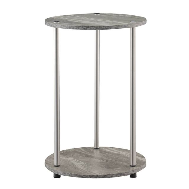 Breighton Home No Tools 2 Tier Round End Table