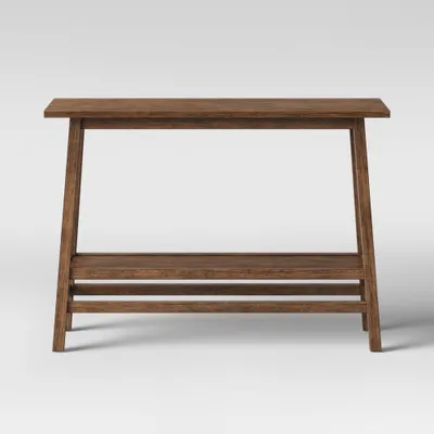 Haverhill Wood Console Table Weathered Brown - Threshold