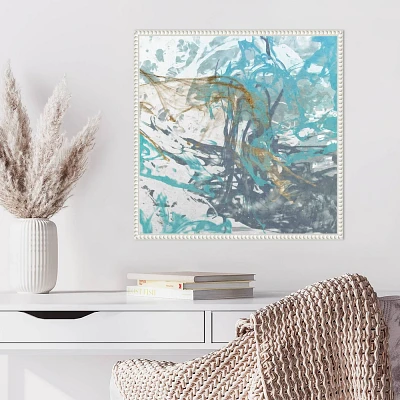 Amanti Art Blue Sea Foam I by Alonzo Saunders Framed Canvas Wall Art Print