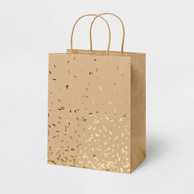 Gold Foil Specks Brown Small Gift Bag - Spritz