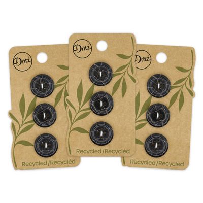 Dritz 18mm Recycled Polyester Round Buttons Black