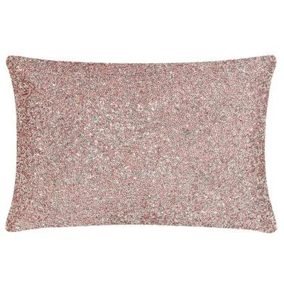 14x20 Oversize Luminous Allover Lumbar Throw Pillow Pink - Sparkles Home: Luxury Velvet, Geometric Design, Zipper Closure