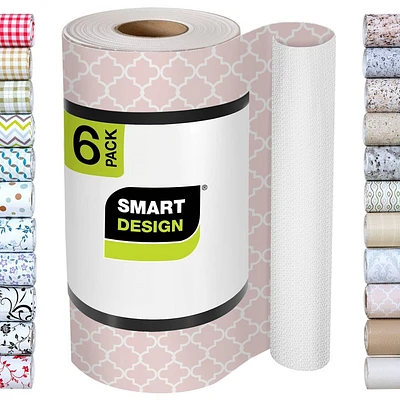 Smart Design Set of 6 12x10ft Bonded Grip Shelf Liner Chantilly Blush: Non-Adhesive Drawer & Closet Shelf Liners