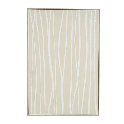 49x33 Wooden Abstract Vertical Line Wall Art, Modern MDF Frame - Olivia & May