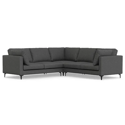 WyndenHall Lana Mid Century Corner Sectional Pebble Gray