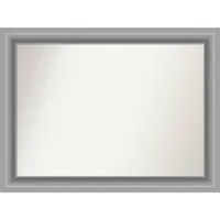 44 x 33 Non-Beveled Peak Polished Nickel Wall Mirror - Amanti Art: Modern Rectangle, Wall Mount