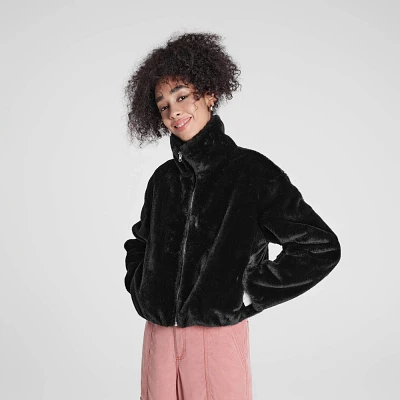 Women Zip-Front Faux Fur Jacket