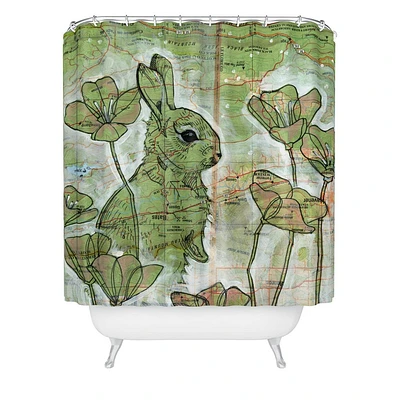 Deny Designs Land Of Lulu Signs Of Spring Shower Curtain: Abstract Polyester Fabric, Machine Washable, Buttonhole Top