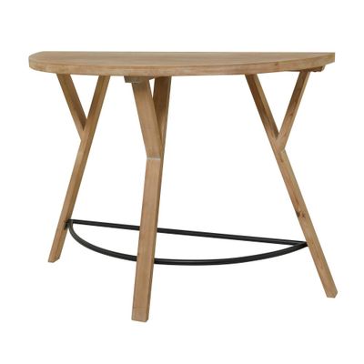 Modern Farmhouse Wood Console Table Brown - Olivia & May: Half Moon Design, Indoor Use, Some Assembly Required