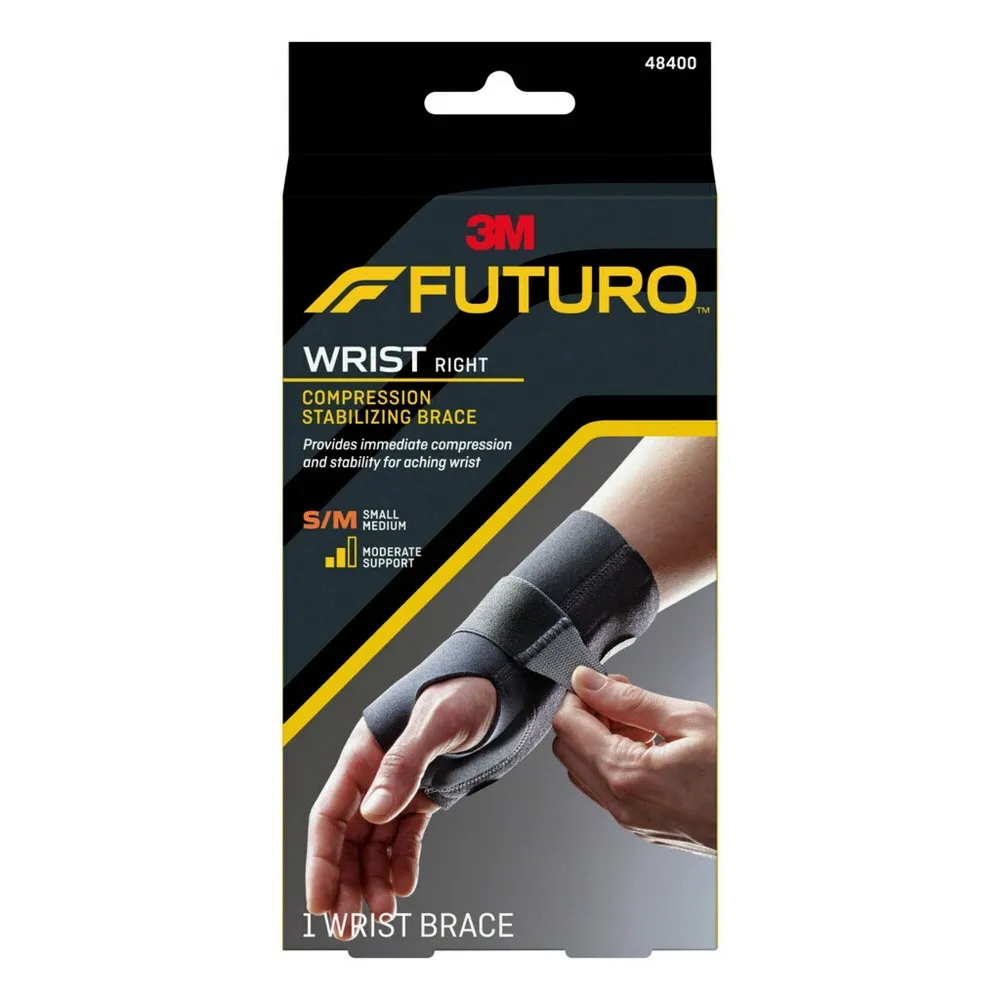 FUTURO Compression Stabilizing Wrist Brace, Right Hand Wrist Support,  - 1pk