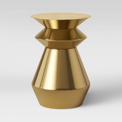 Zeeland Brass Drum Accent Table Gold - Threshold