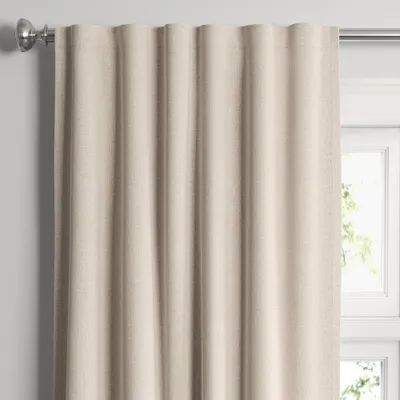 50x95 Blackout Aruba Window Curtain Panel Beige - Threshold: Recycled Polyester, Traditional Style, Solid Drapes