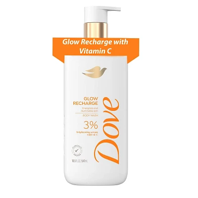 Dove Beauty Serum Body Wash for Women with 3% Brightening Serum + Vitamin C - Glow Recharge - 18.5 fl oz